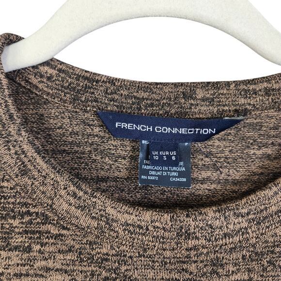 French Connection Womens Midi Sweater Dress Size 6 Brown Space Dye Side Slit - Picture 4 of 11